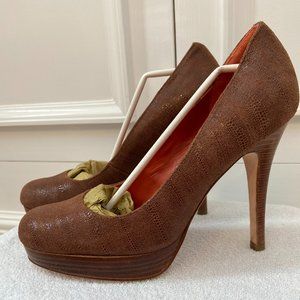 Cole Haan Marela Air Pump Chestnut Exotic Size 6